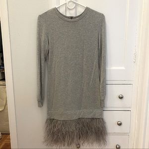 Haute Hippie grey feather dress